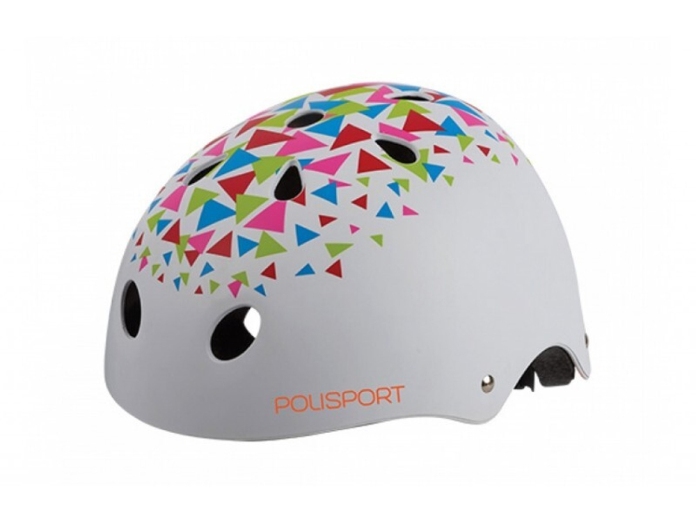 Шлем велосипедный подростковый Polisport Urban radical triangles (53/55), white matte/orange