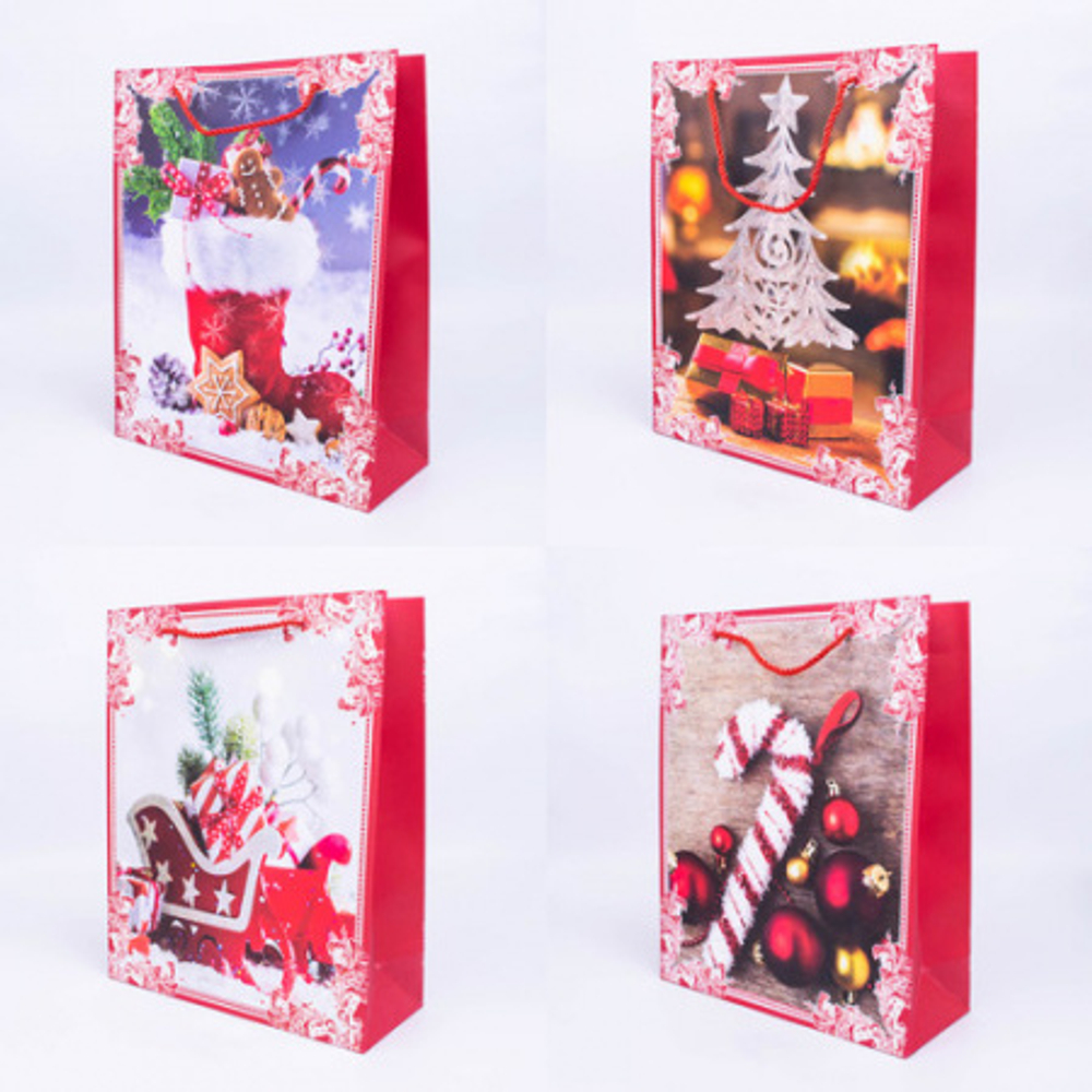 Сумка лам.31*40*12см Новый год ассорти