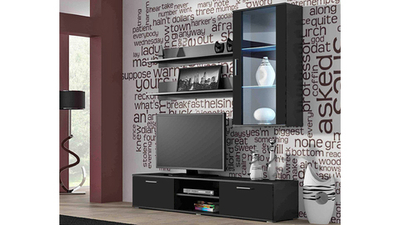 Гостиная Сохо 9 Черный 0190 180*41*192 см, Черный   Фиеста