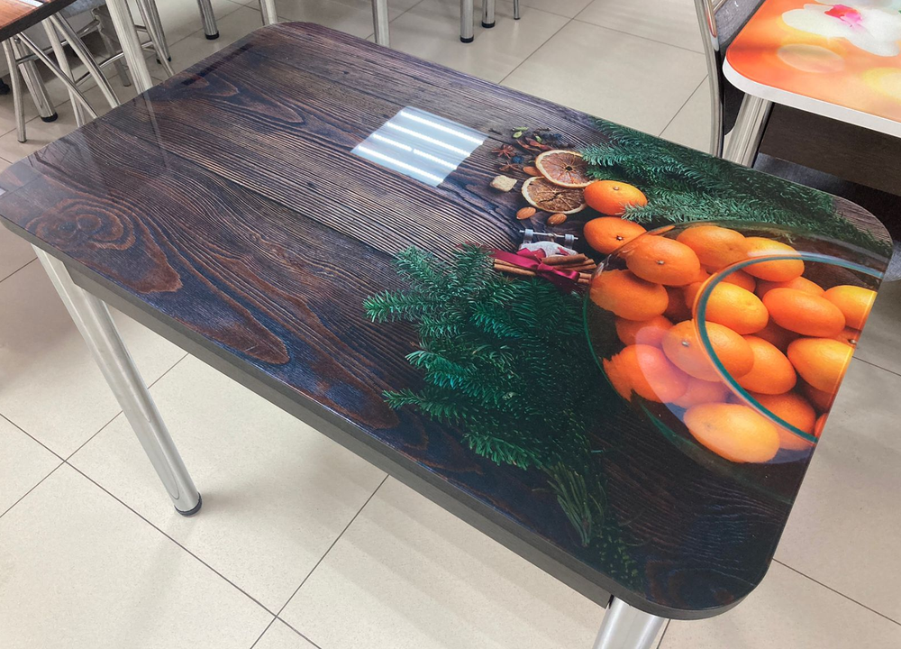 Стол неразд Прямоугольный подстолье прямое хром пояс венге Композиция-2