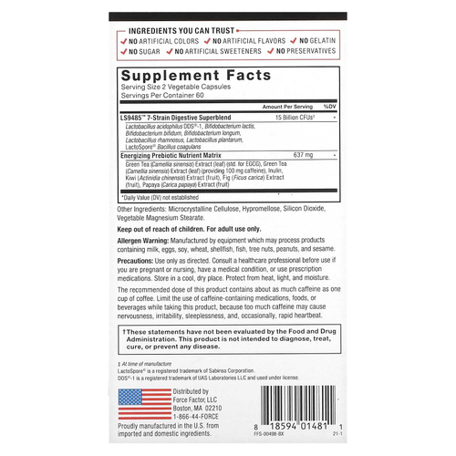 Force Factor, ProbioSlim®, 120 растительных капсул