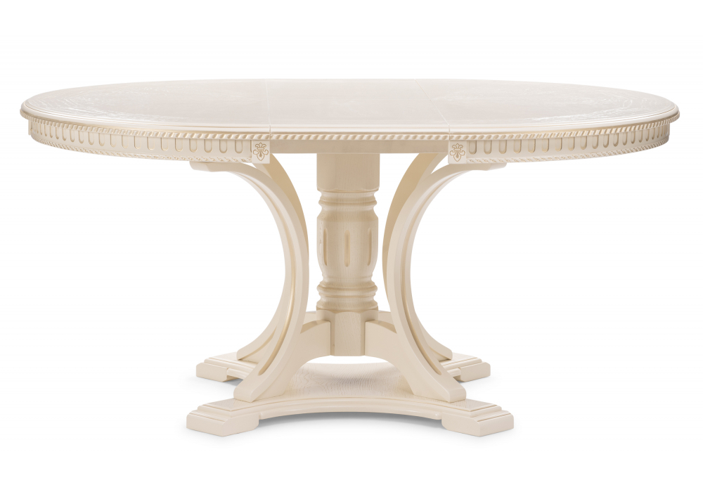 Стол деревянный Woodville Нозеан круглый бежевый, золото