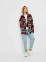 Рубашка Kefirmaykifer Оверсайз Этно красно-синяя