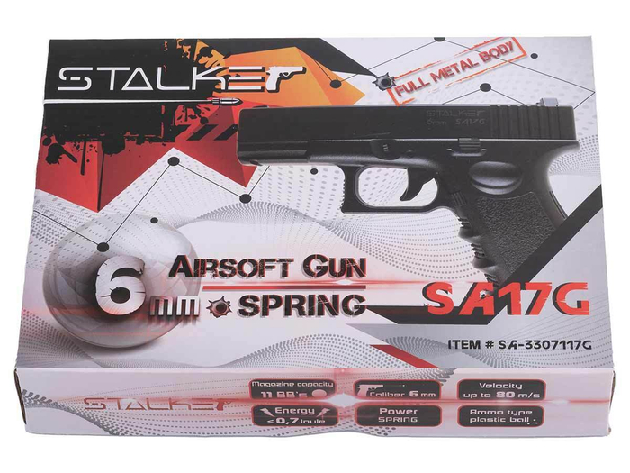 Пистолет пневматический Stalker SA17G Spring (Glock 17), к.6мм (SA-3307117G)