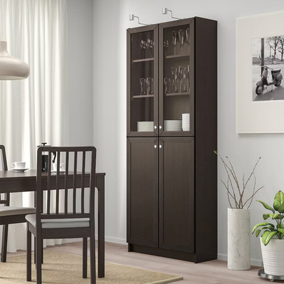 Стеллаж Билли 21 Венге Цаво 3354 80*30*202 см, Черный   Фиеста