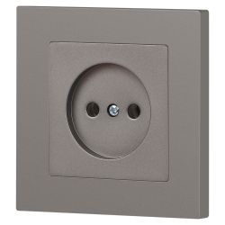 Розетка Intro Accent 6-201-09 2P 16А-250В IP20 СУ AL/CU титан | Intro