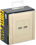 FORTE&PIANO Розетка USB A+A 3,1А FP449 ваниль IEK