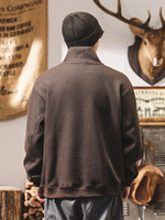 Толстовка Американская ретро с высоким воротником для защиты шеи для мужчин, модный бренд весны и осени, теплая свободная базовая рубашка, повседневный мужской топ.