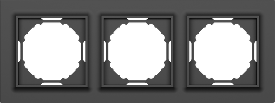 Рамка 3-я,  Wave матовый карбон,  серия A07