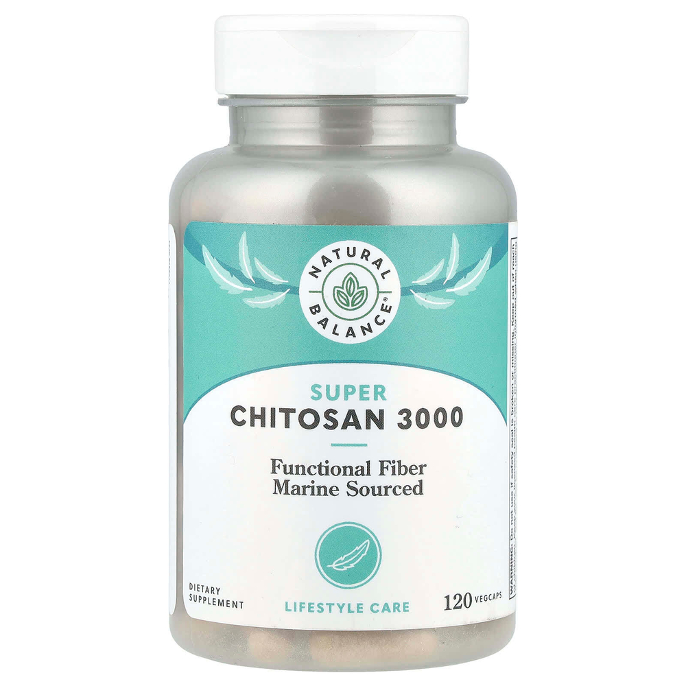 Natural Balance, супер хитозан, 3000, 120 растительных капсул (750 мг в 1 капсуле)