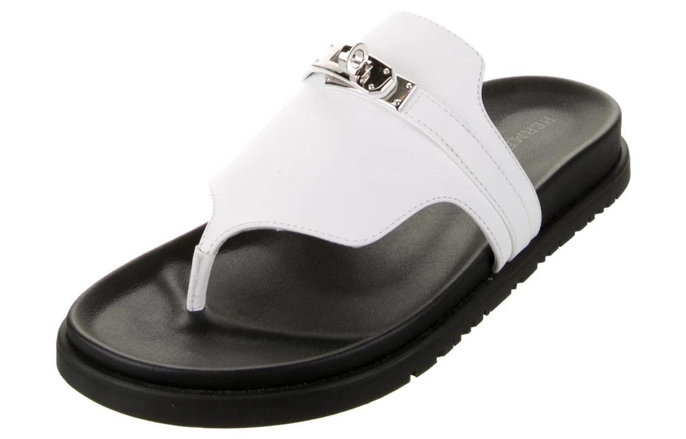HERMES Empire Flip Flops Women"s White Black