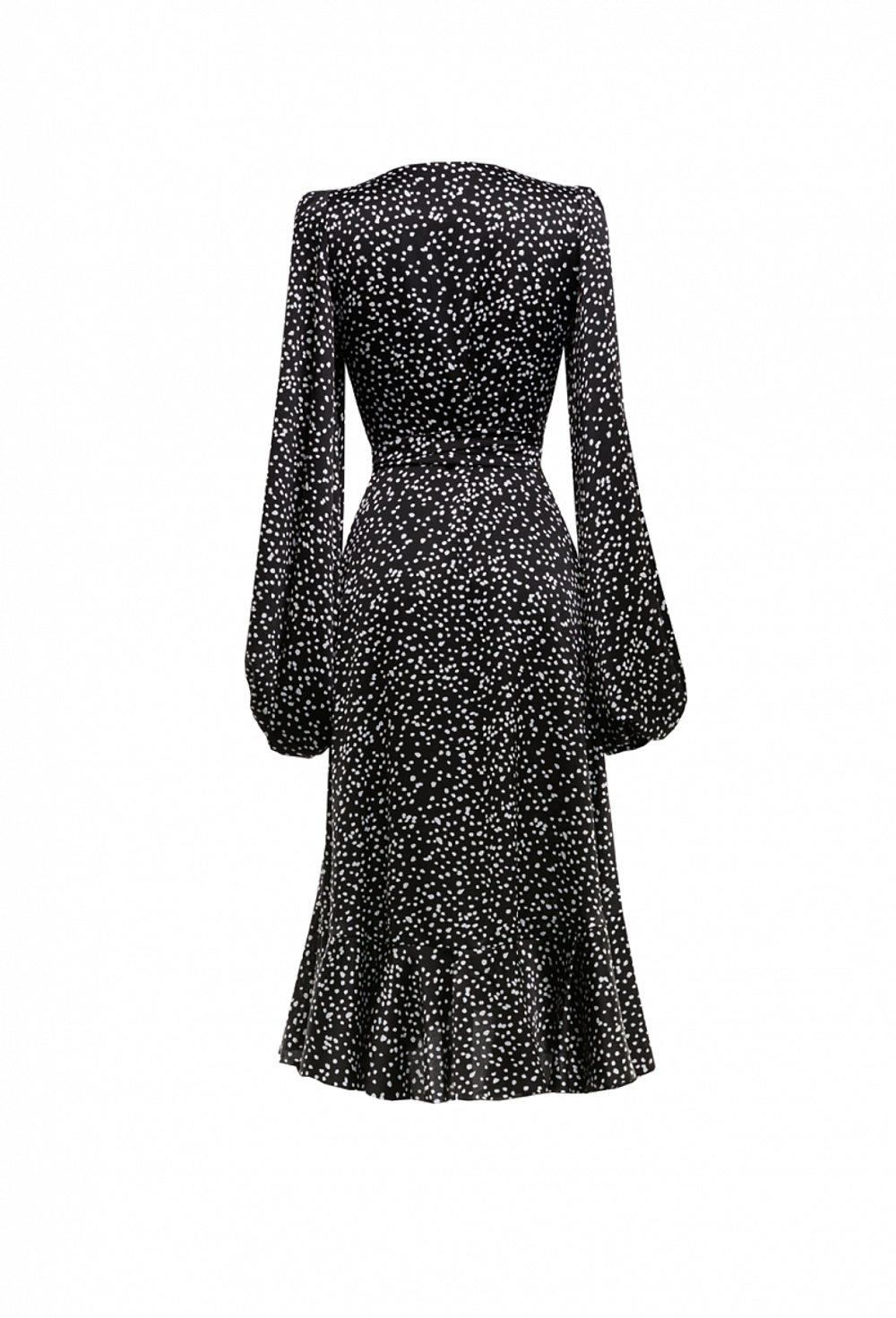 Платье-халат на запахе черное 27-02-24 SS