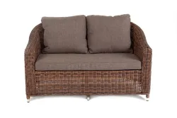 "Кон Панна" диван из искусственного ротанга двухместный, цвет коричневый
