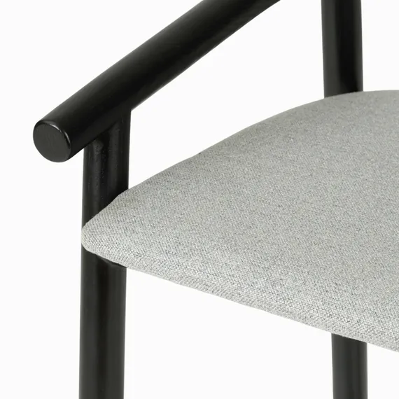 Полубарный стул Tout, 65 см, черный с серой обивкой