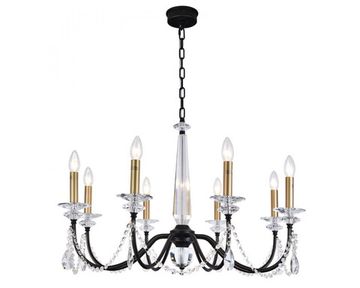 Подвесная люстра 8*E14 3978/C black+brass матовый черный/латунь ANASTASIA Newport