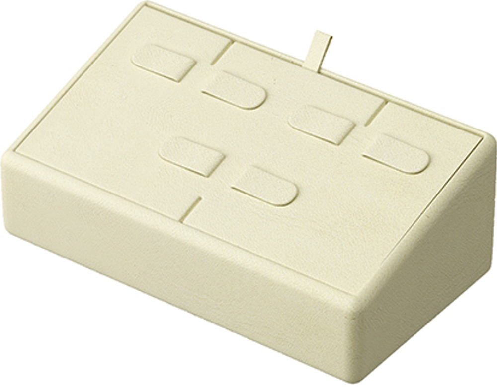 Подставка для 3 пар серег/кубик наклонный/выним.вкладыш/6 язычков/3 прорези д/ниток/петелька/карман