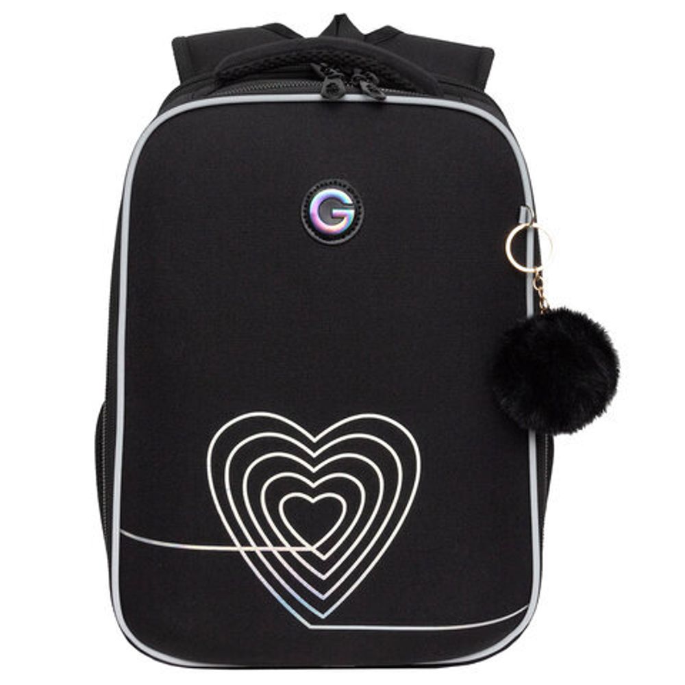 Ранец GRIZZLY анатомическая спинка, 2 отделения, для девочек, "INFINITY", 37х26х16 см, RAw-594-2/1