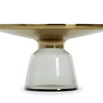 Кофейный столик Vaso Glass 1 диаметр 75 стекло закалённое, серый, черный