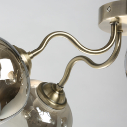 Люстра потолочная De City "Альфа", E27, мощность 300Вт, площадь освещения 15м², латунь/дымчатое стекло