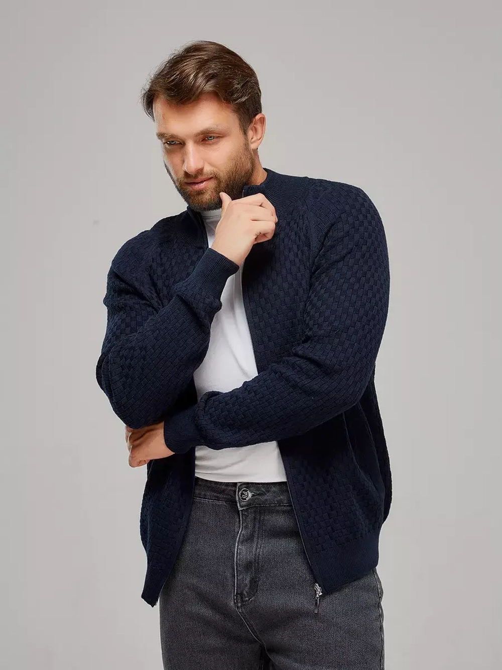 Кардиган на молнии с карманами