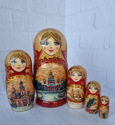 Матрёшка "Виды города" 5мест