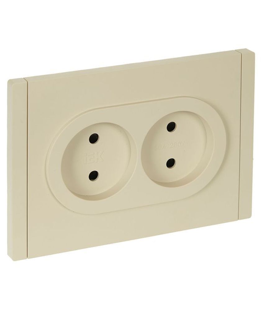 Розетка 2-м СП FORTE&PIANO FP425 10А без заземл. защ. шторки безвинт. крепл. ваниль IEK FP-R23-10-1-K10 Розетка 2-м СП FORTE&PIANO FP425 10А без заземл. защ. шторки безвинт. крепл. ваниль IEK FP-R23-10-1-K10