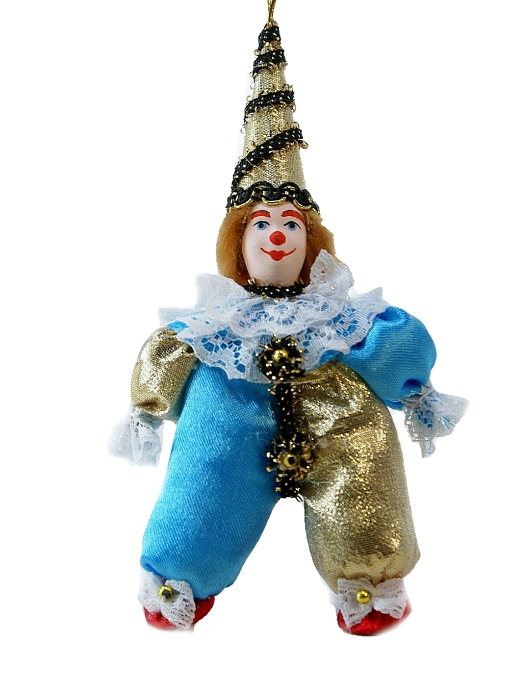 Кукла-подвеска сувенирная фарфоровая "Клоун Рыжий"