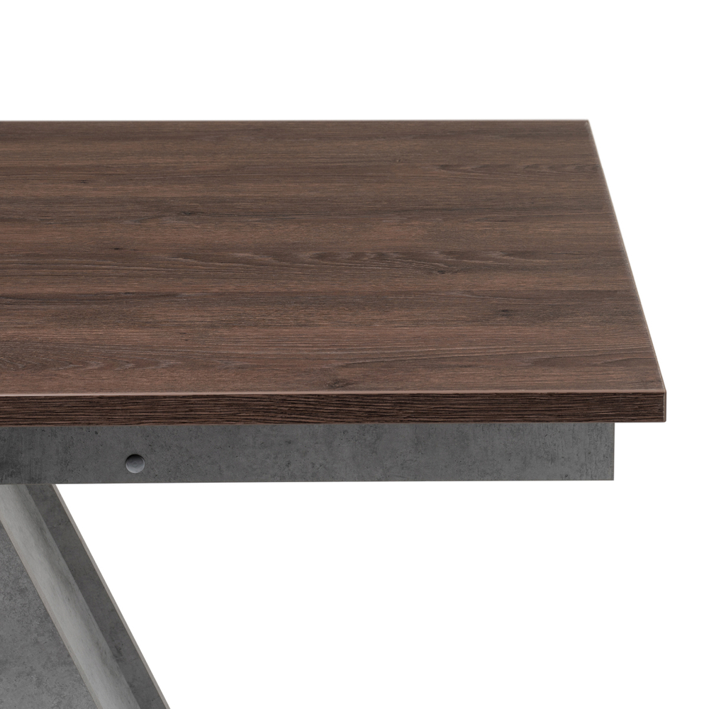 Стол деревянный Woodville Тирион бетон чикаго серый, дуб гладстоун табак