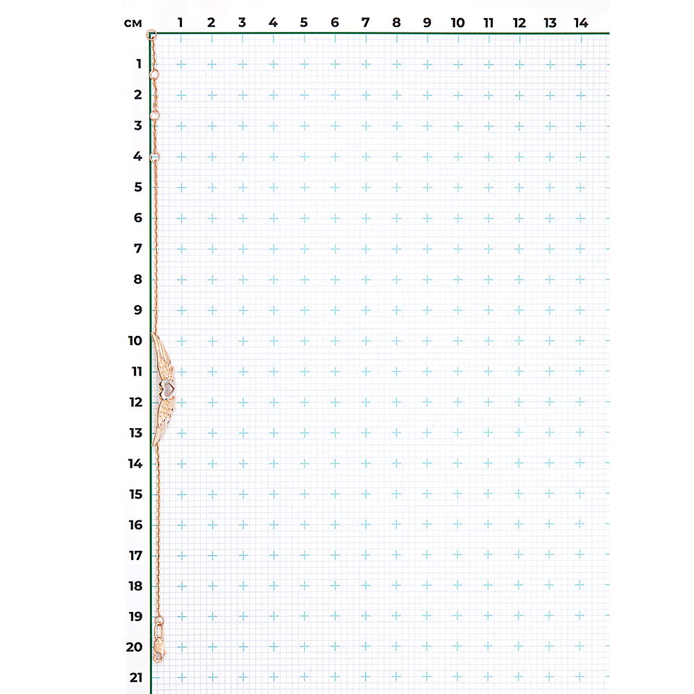 Браслет «Крылья Амура» из красного золота