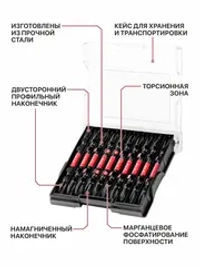 Бита торсионные ударные двусторонние магнитные P.I.T. (PH2-PH2x65мм, 1 шт, 65 мм)