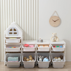 Стеллаж для игрушек UNIX Kids 9 ящиков Grey