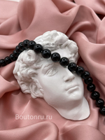Жемчуг черный на нити