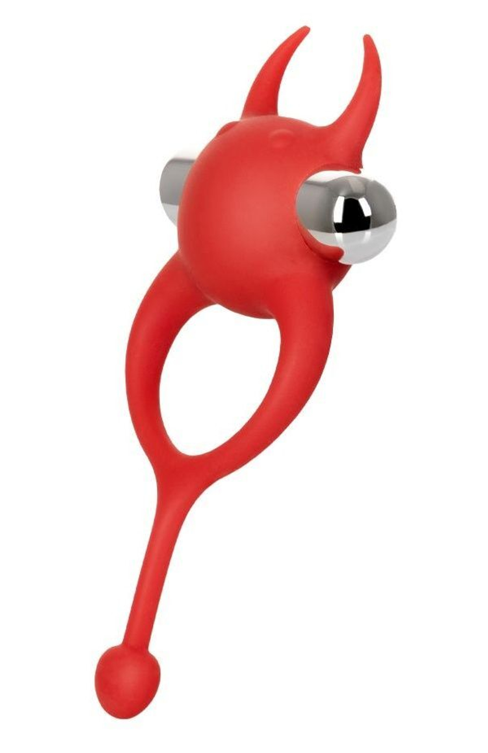 Красное виброкольцо с хвостиком JOS NICK (Цвет: красный)