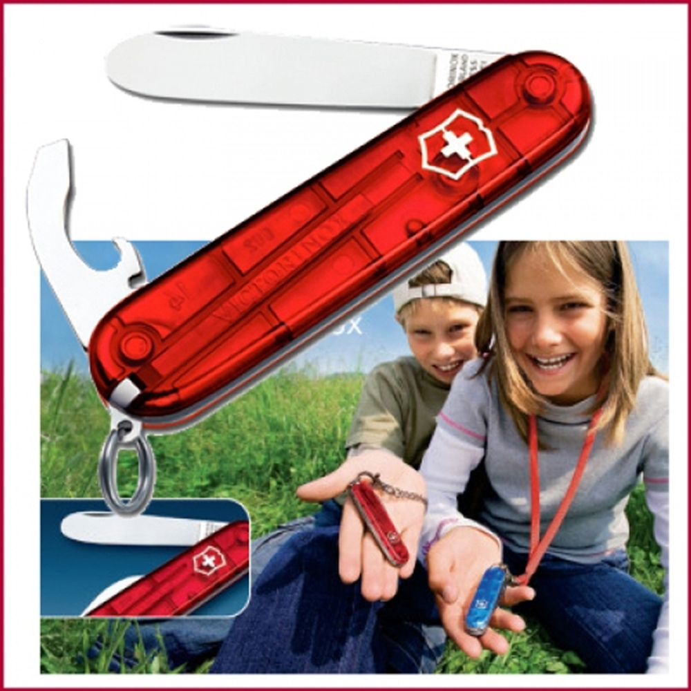 Нож My First Victorinox красный прозрачный, 0.2363.T