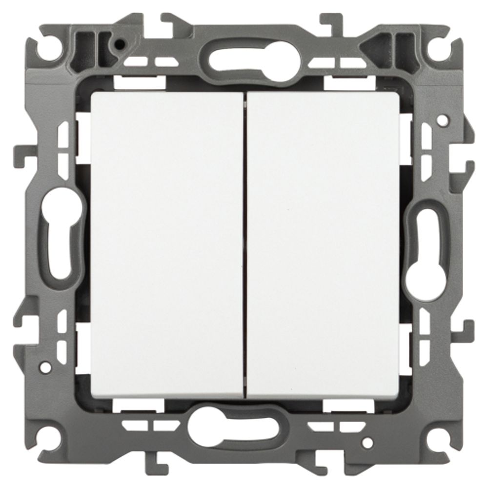 Переключатель перекрестный ЭРА Серия 12 12-1112-01М двойной, 10АХ-250В, белый матовый