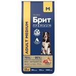 Корм для собак сухой BRIT PREMIUM с индейкой и телятиной для собак "Dog Adult Medium",15 кг