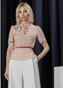 03-02-24 SS Блуза с коротким рукавом, бежевая