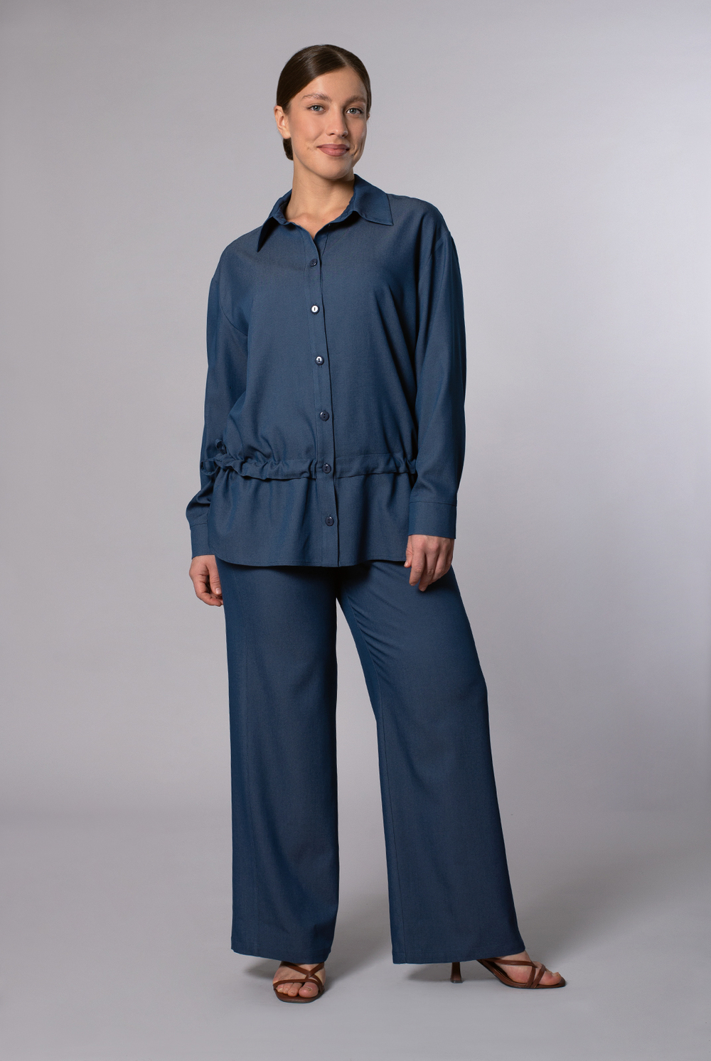 Блузка женская 4254зп, Деним #364Д094254зп