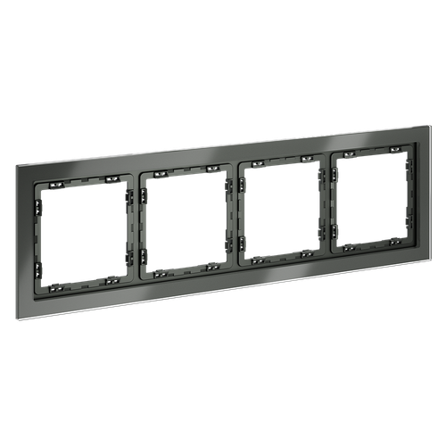 Рамка стеклянная VOLTUM S70 на 4 поста, (титан, стекло)