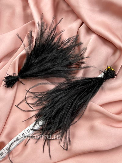 Кисточка-Пучок из черных перьев страуса 15 см