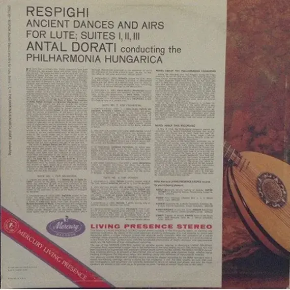 Antal Dorati - Respighi - Philharmonia Hungarica – Ancient Dances And Airs For Lute; Suites 1, 2, 3 LP