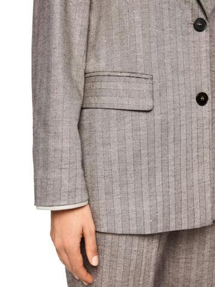 Marc Cain Блейзер в полоску со микропайетками