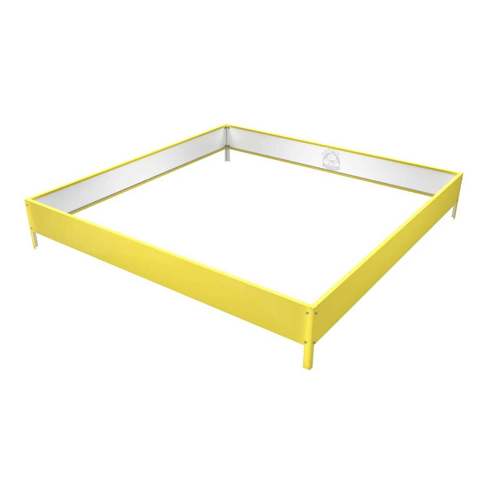 Клумба квадратная оцинкованная 1 ярус  RAL 1018 Цинково-жёлтый