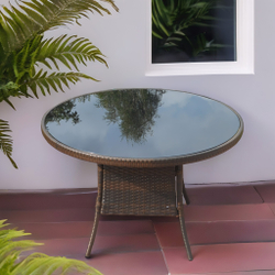 Стол из искусственного ротанга ЭММА «EMMA» Dark Brown D105 см