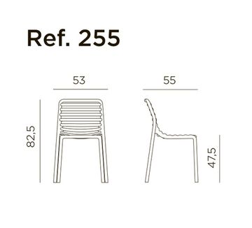 Стул пластиковый Doga Bistrot табак