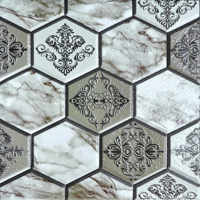 Панель самоклеящаяся 30*30см "Соты", цвет серо-коричневый