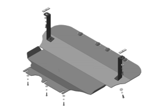 Защита картера Двигателя, КПП. 5 мм, Алюминий. для Volkswagen Golf VII 2012-2019, Skoda Superb 2015-н.в., Skoda Octavia III 2013-2020, SEAT Leon 2012-2015 MOTODOR.32302