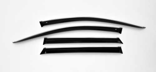 Дефлекторы боковых окон Cobra Tuning на Geely Coolray 5d 2020 хромированный молдинг арт.G11120CR