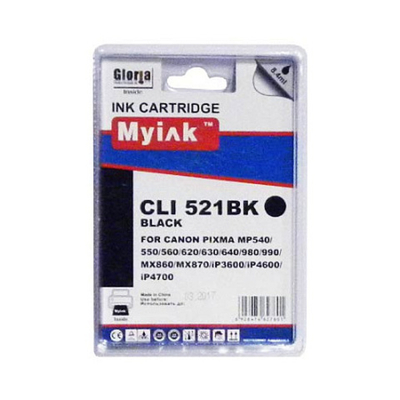 Картридж MyInk, аналог CANON CLI-521 BK для PIXMA iP3600/4600/MP540/620/630/980 Black (8,4ml, Dye)