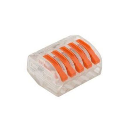 Универсальная клемма СМК 222-415, 5-проводная прозрачная 0,08-2,5/4 мм² (40 шт./уп.) REXANT